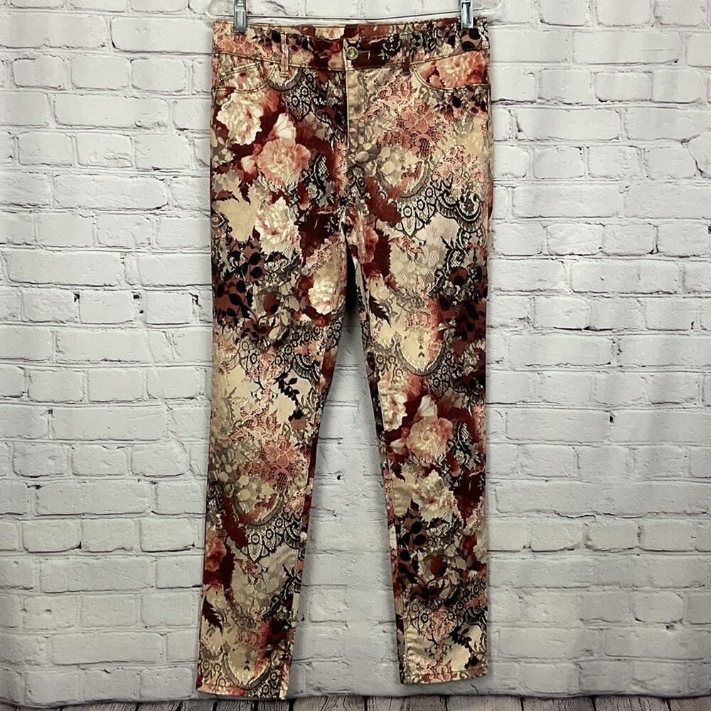 The Platinum Jeggings by Chico's Women's Size 0R Multicolor Fall Floral Stretch